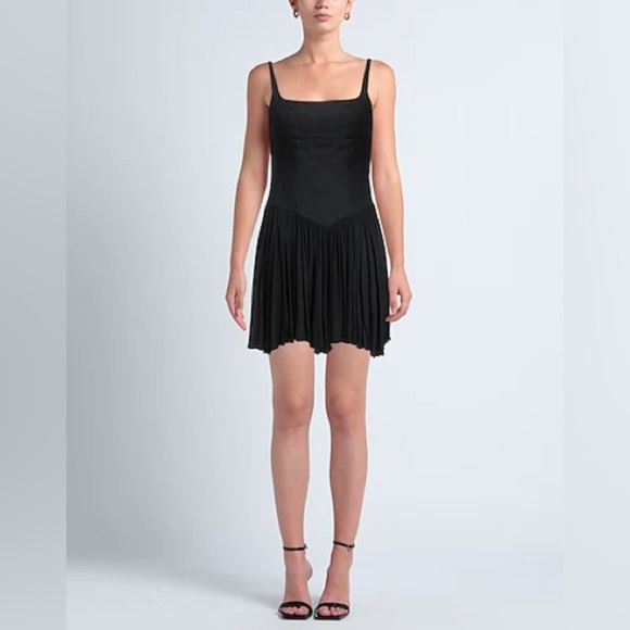 GIOVANNI BEDIN denim Black mini Dress square neck and flare size small - Picture 2 of 9